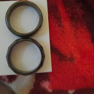 NIB AUTHENTIC GENUINE SOLID BLACK TITANIUM WEDDING ANNIVERSARY BAND RINGS MEN'S